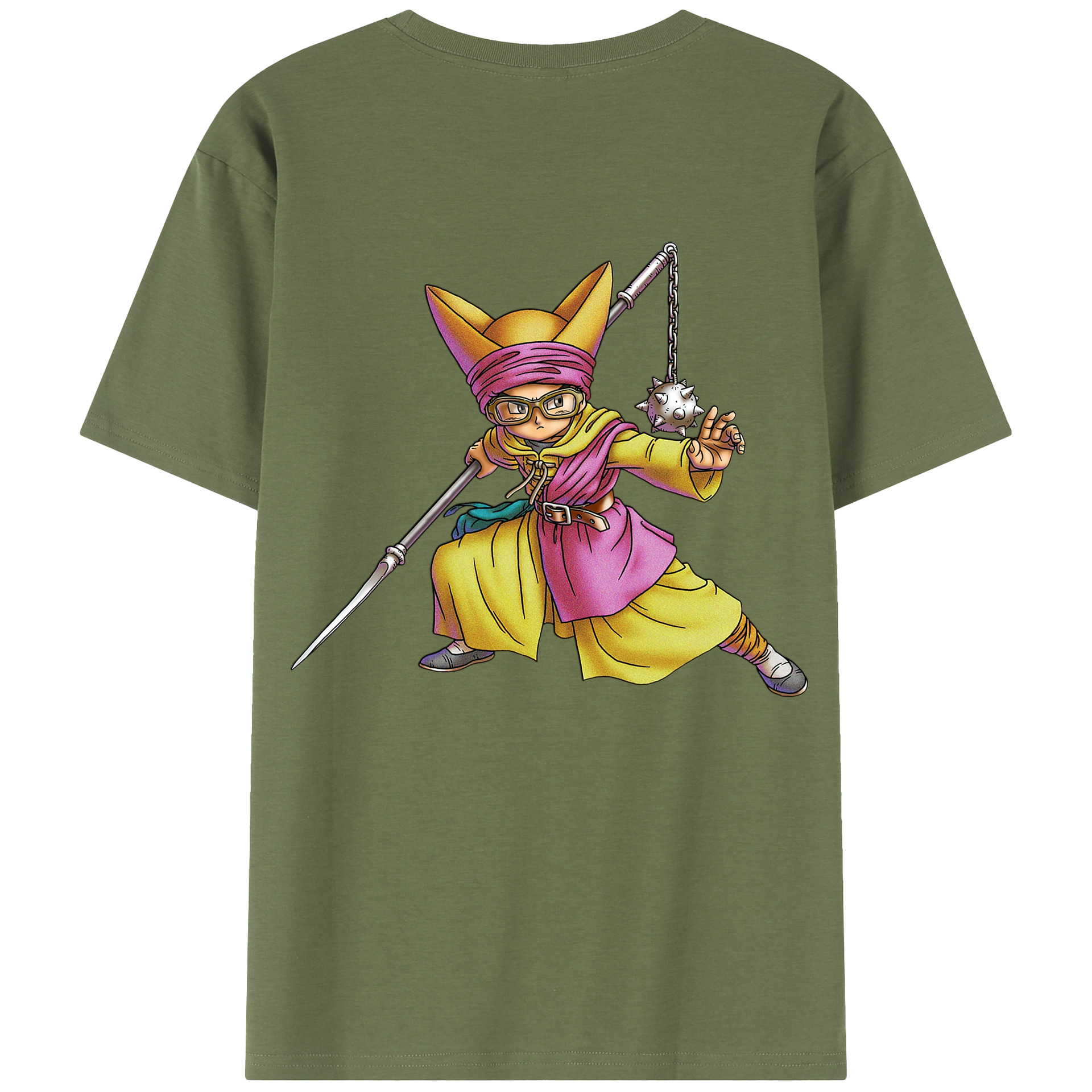 （画像用） ドラゴンクエスト Doragon Kuesuto Dragon Quest 綿100％半袖Tシャツ（背面プリント）